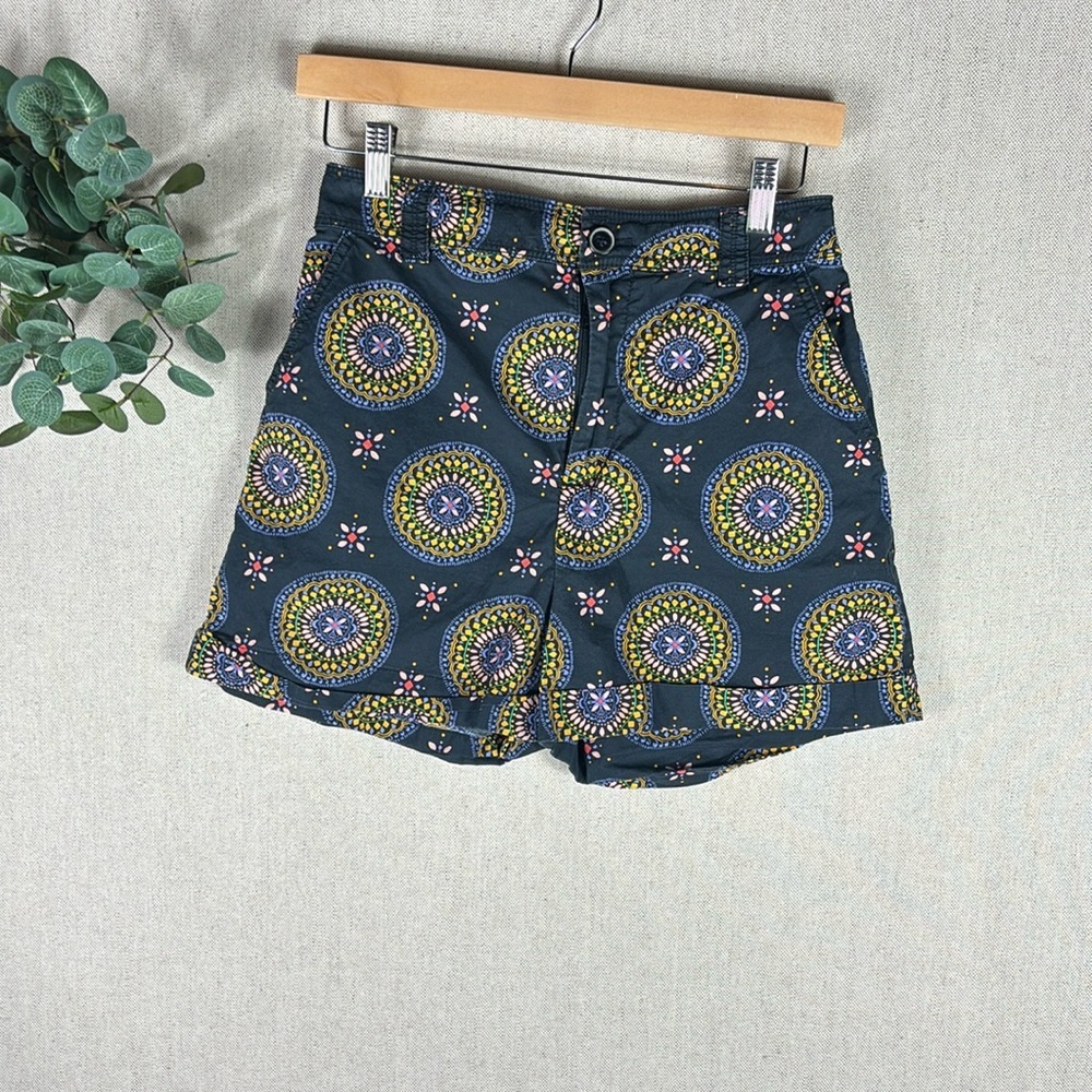 Maeve > High Rise Black Paisley Shorts 2